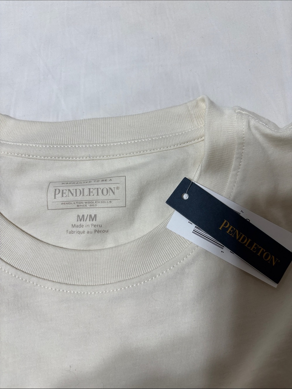 Pendleton Men's Cream Short Sleeve Crew Neck Tee